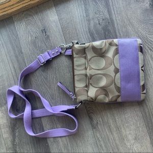 Purple Coach crossbody bag